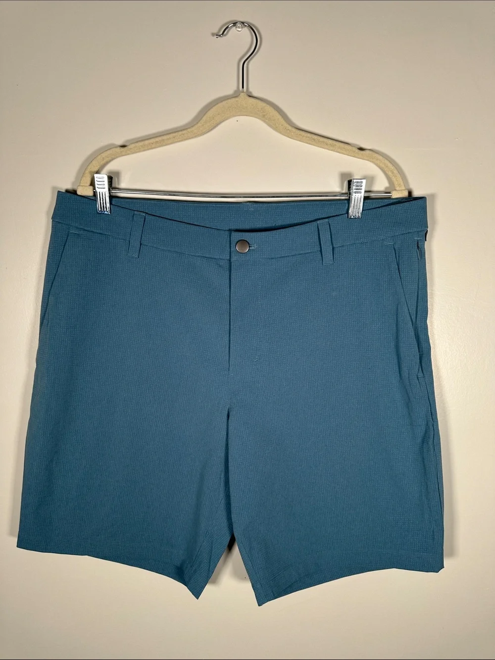 Lululemon ABC Classic Fit Shorts 9" Warpstreme Blue Mens 36-L Stretch 5 Pockets - Picture 9 of 13